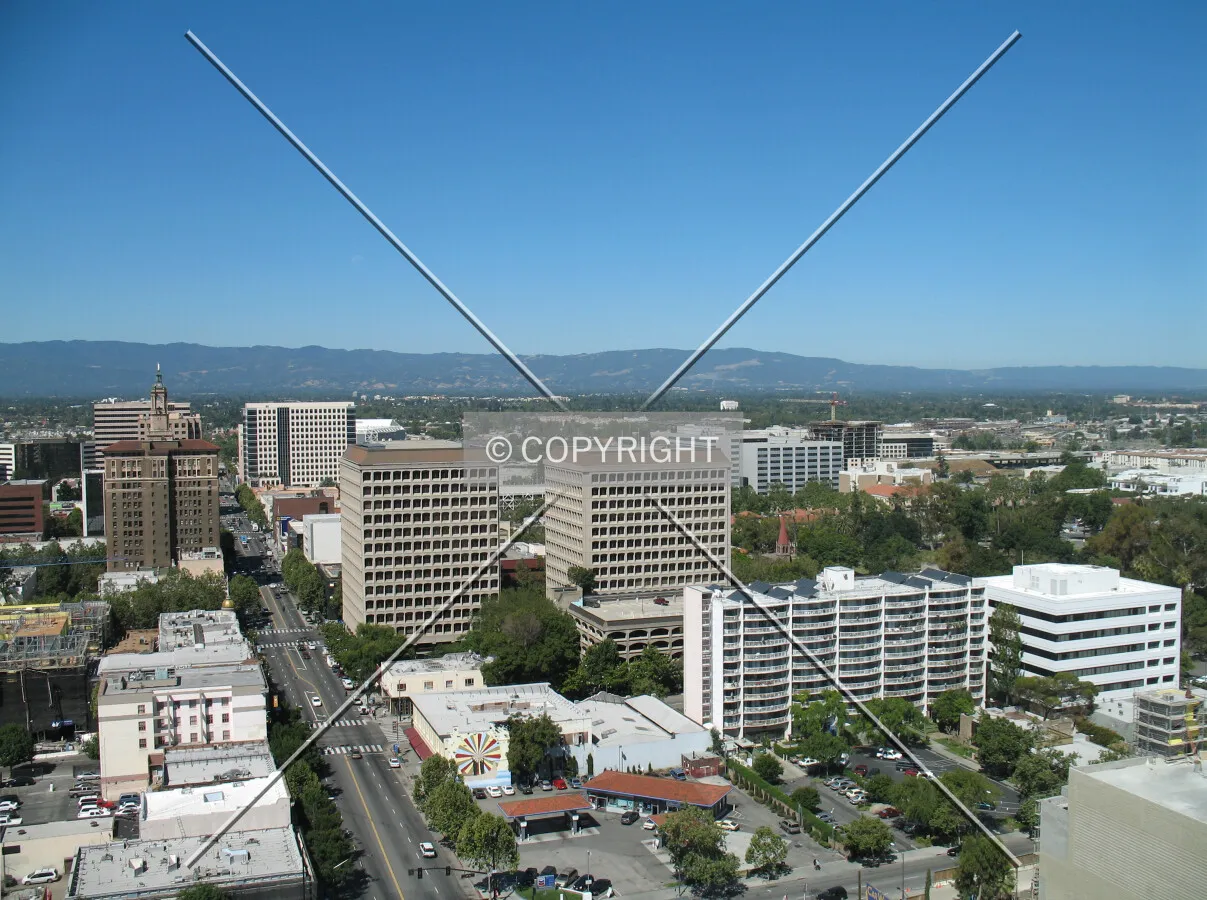 Looking northwest across downtown
