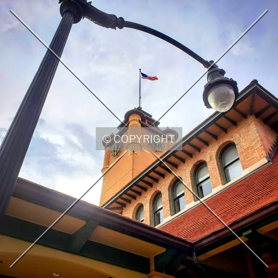 Looking up at the clock tower; May 27, 2019