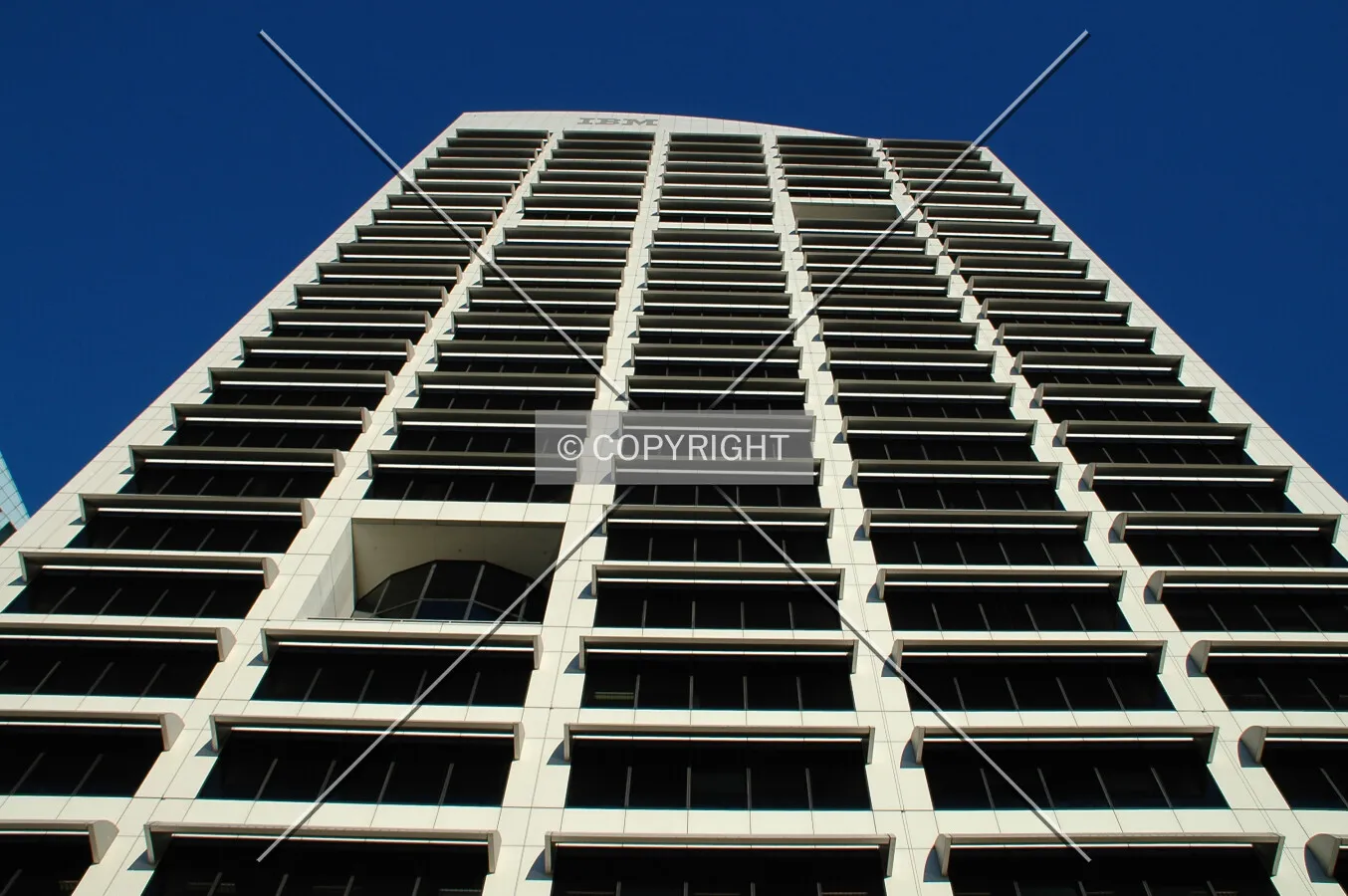 Looking up the northwest facade