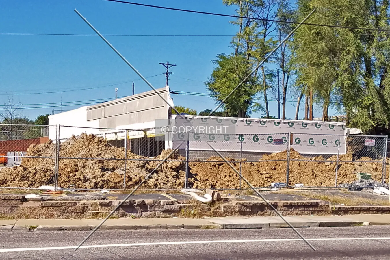 View from the southeast undergoing repairs; October 8, 2016