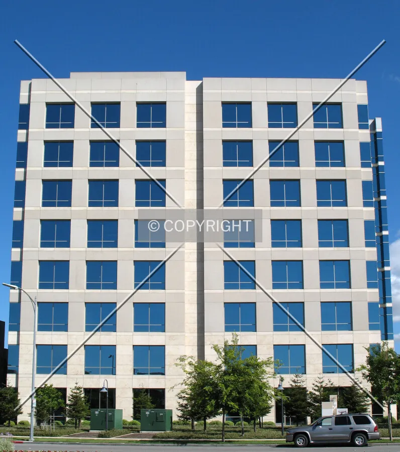 North facade viewed from across Skyport Drive