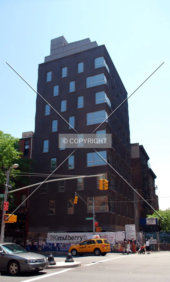Viewed from the north along Houston Street
