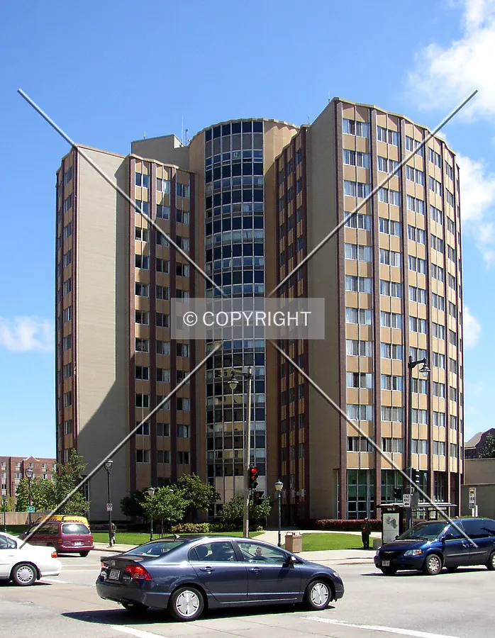 From the southwest across West Wisconsin Avenue