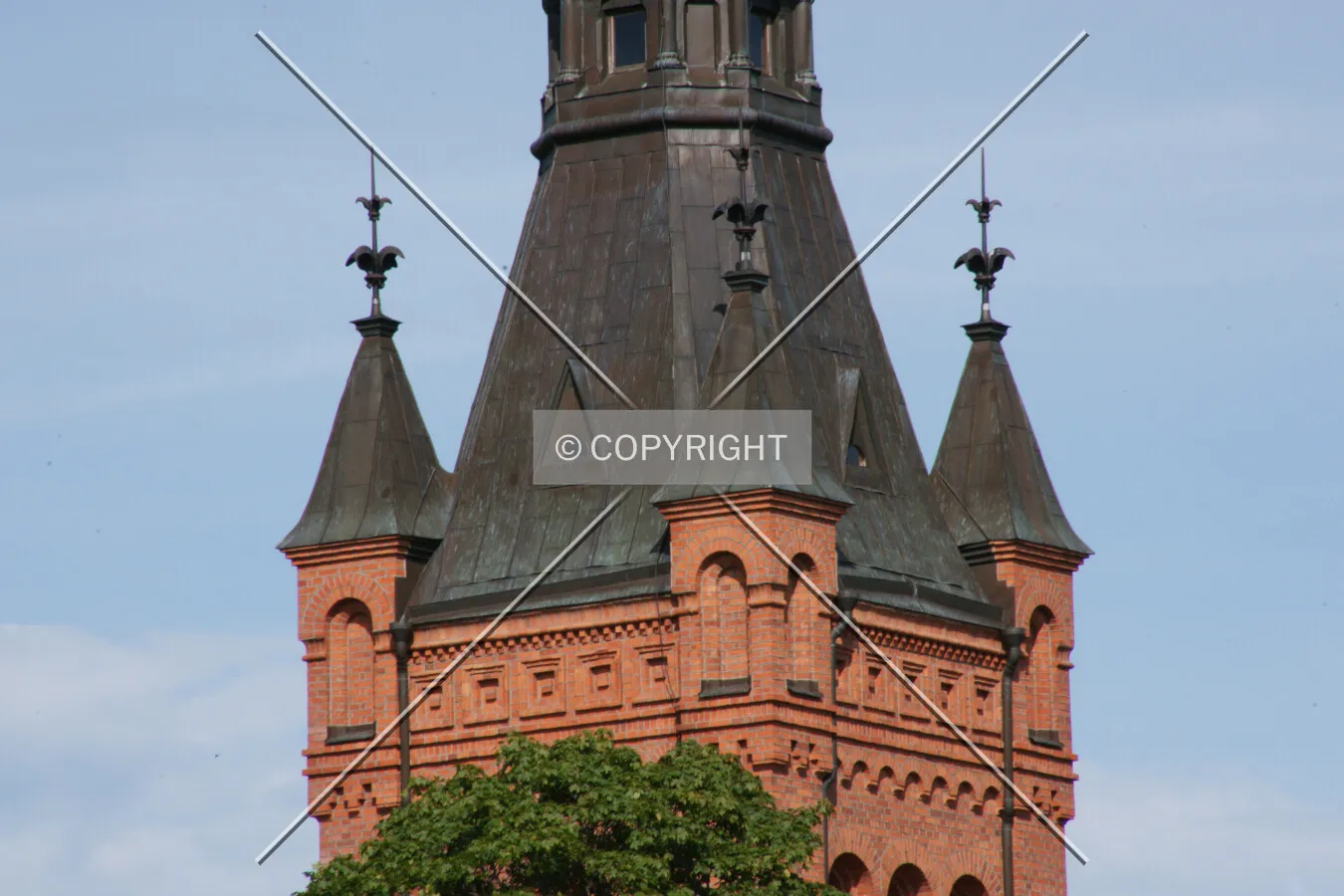 Detail of the beautiful church tower