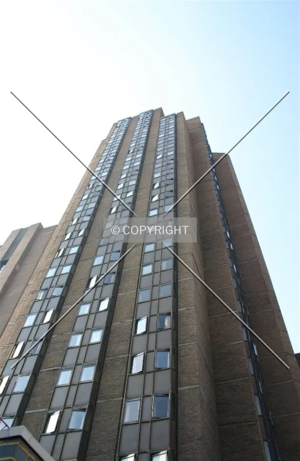 Looking up from street level