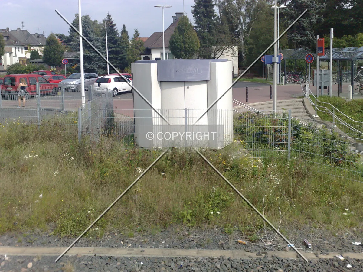 A public toilet in a container building