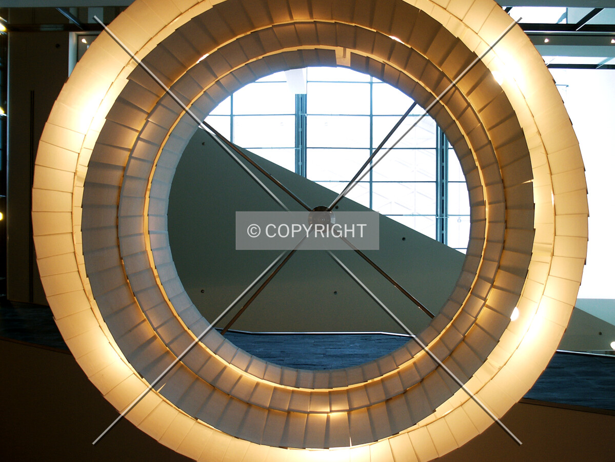 Looking straight up the atrium through the light