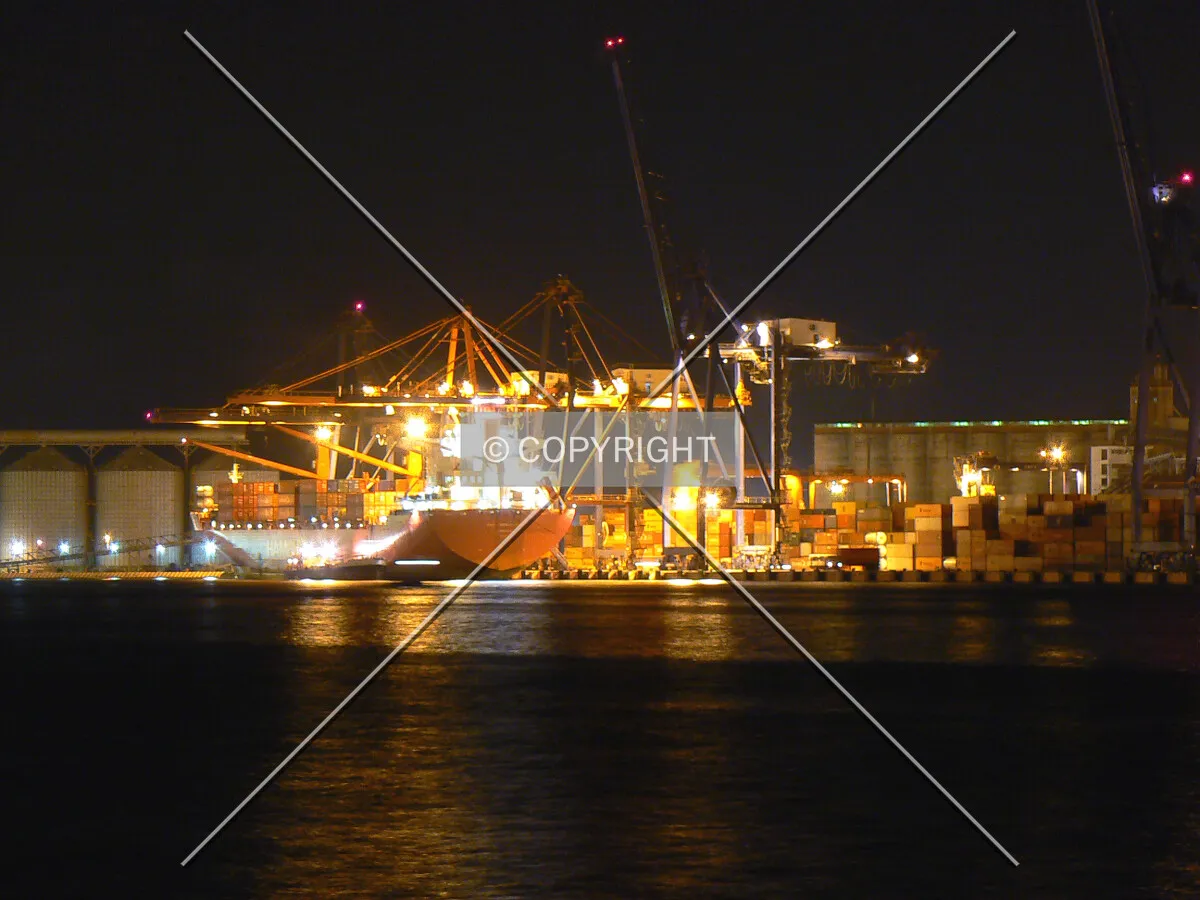 Night view toward the harbor