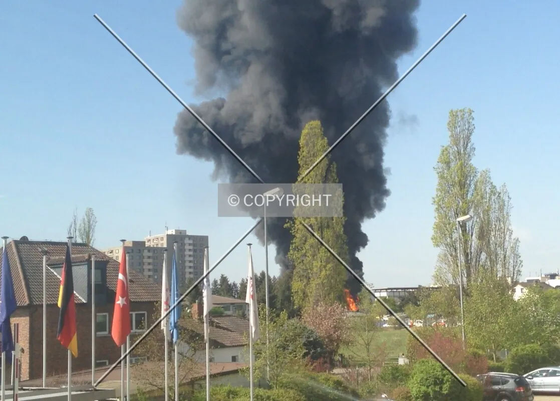 A building caught fire