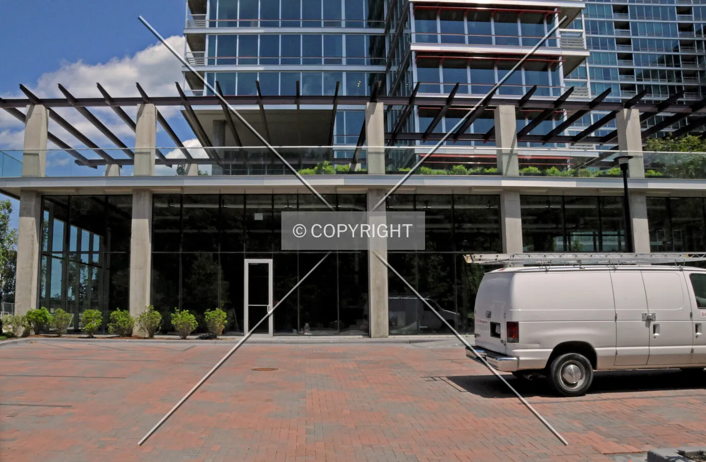 Retail space at the northwest corner, viewed from Woods Drive