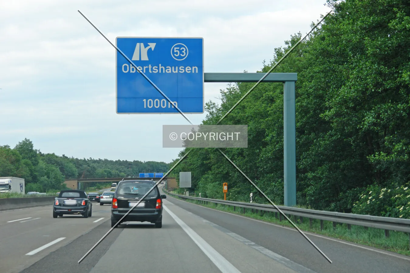 Gantry including a signage - Exit 53: Obertshausen