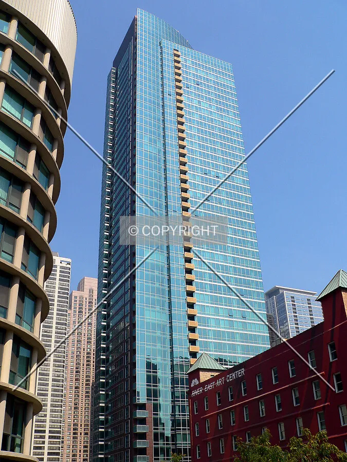 View to the north from the public space between Cityview Condominiums