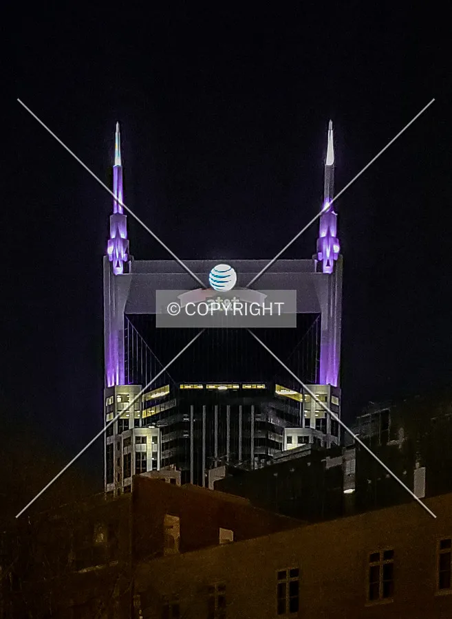 Upper floors at night from the northeast; December 25, 2021