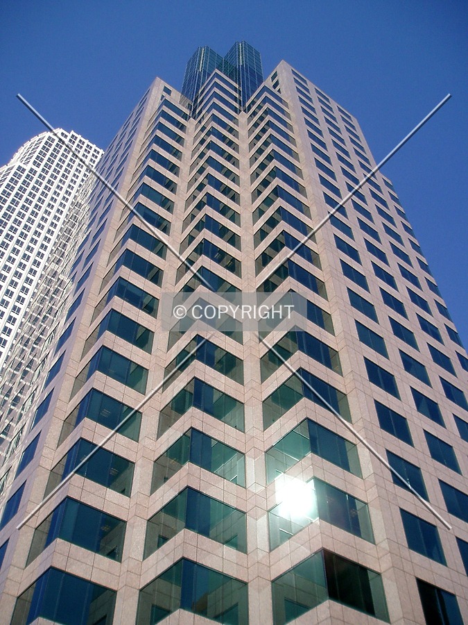 Looking up from the southwest, with 777 Tower in the background