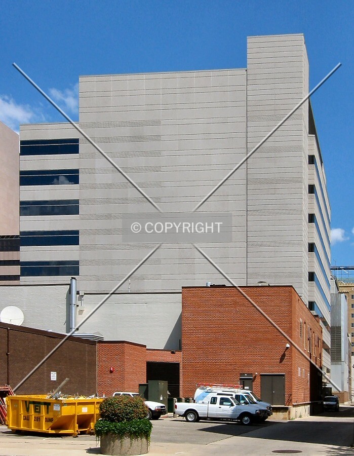 Rear facade from 4th Street SW; before the vertical expansion