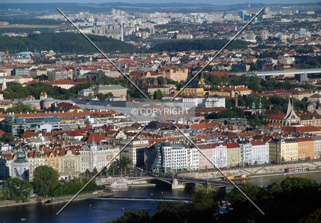 Looking southeast from Petřín observation tower