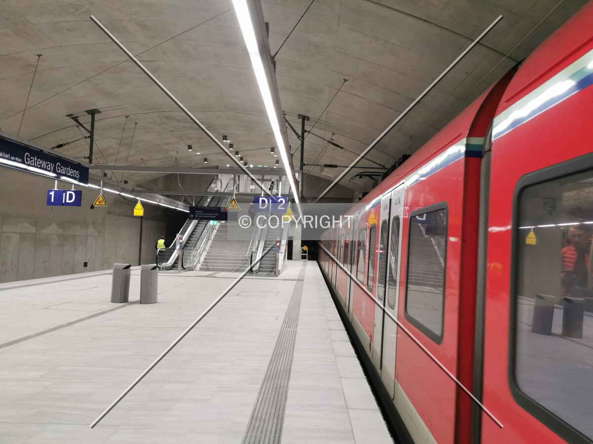 S-Bahn in the metro station at Gateway Gardens