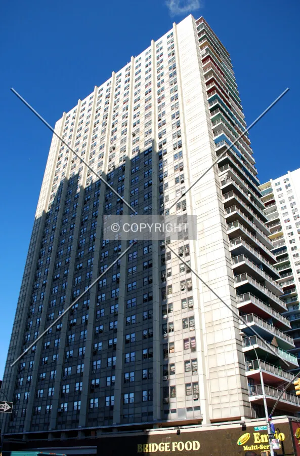 Looking up from the east