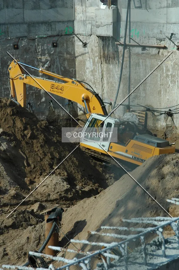 Machine digging the underground levels