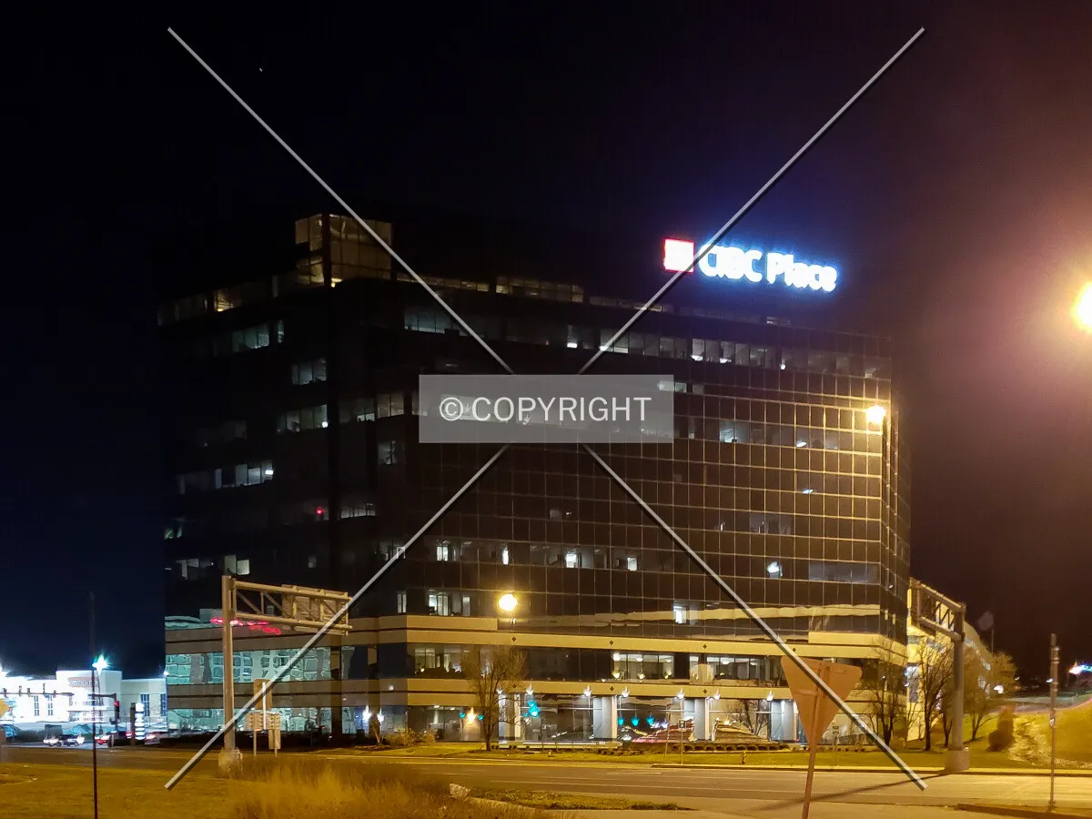 View from the southeast at night; January 26, 2019