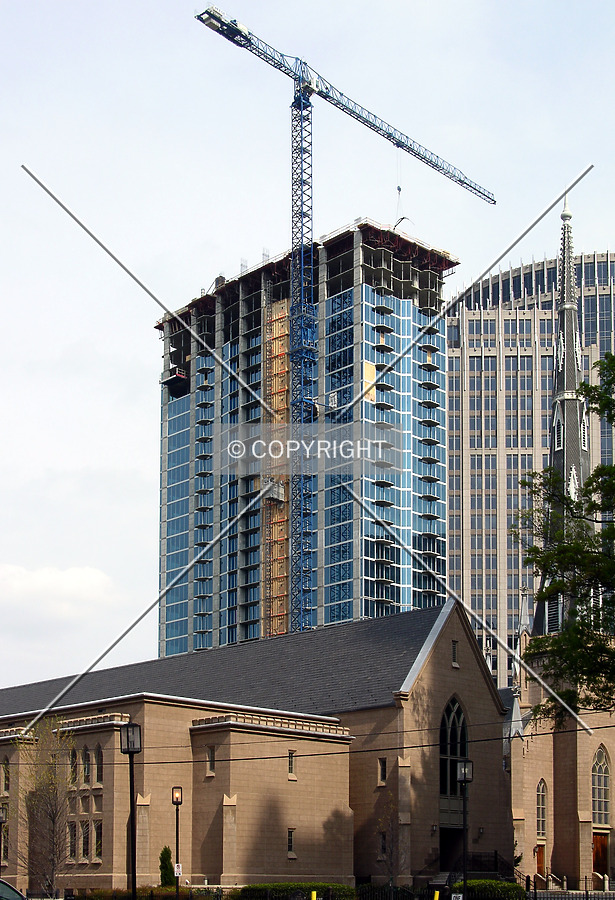 From Trade Street to the southwest