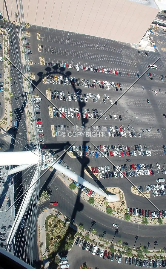Looking down at the shadow and support arm