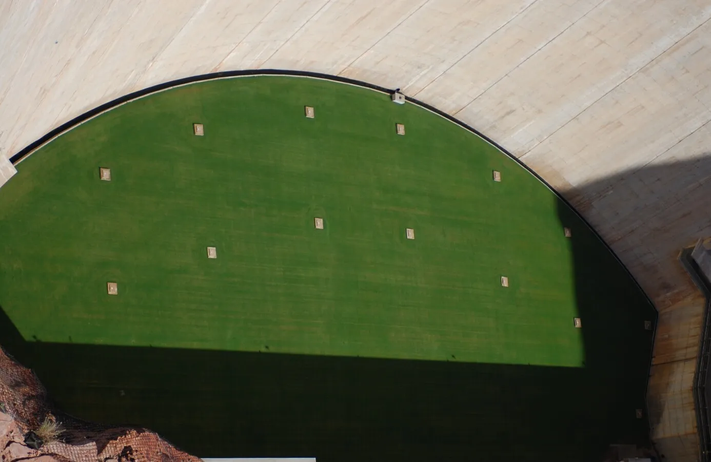 The green roof of the powerhouse