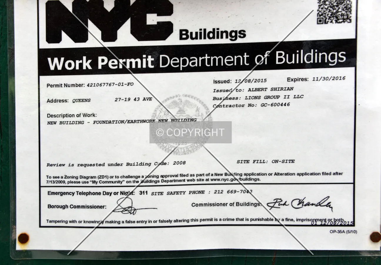 Building permit posted on-site