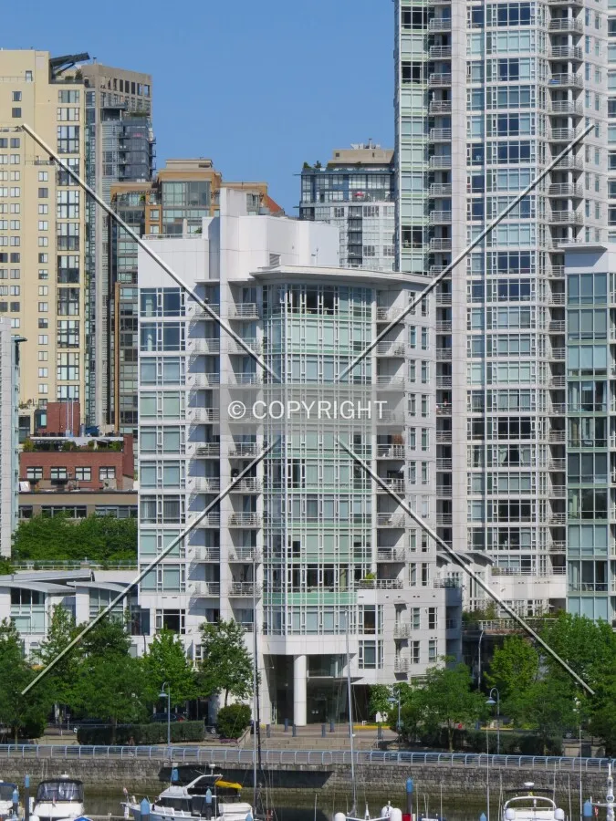View to the northwest from the Cambie Bridge across False Creek