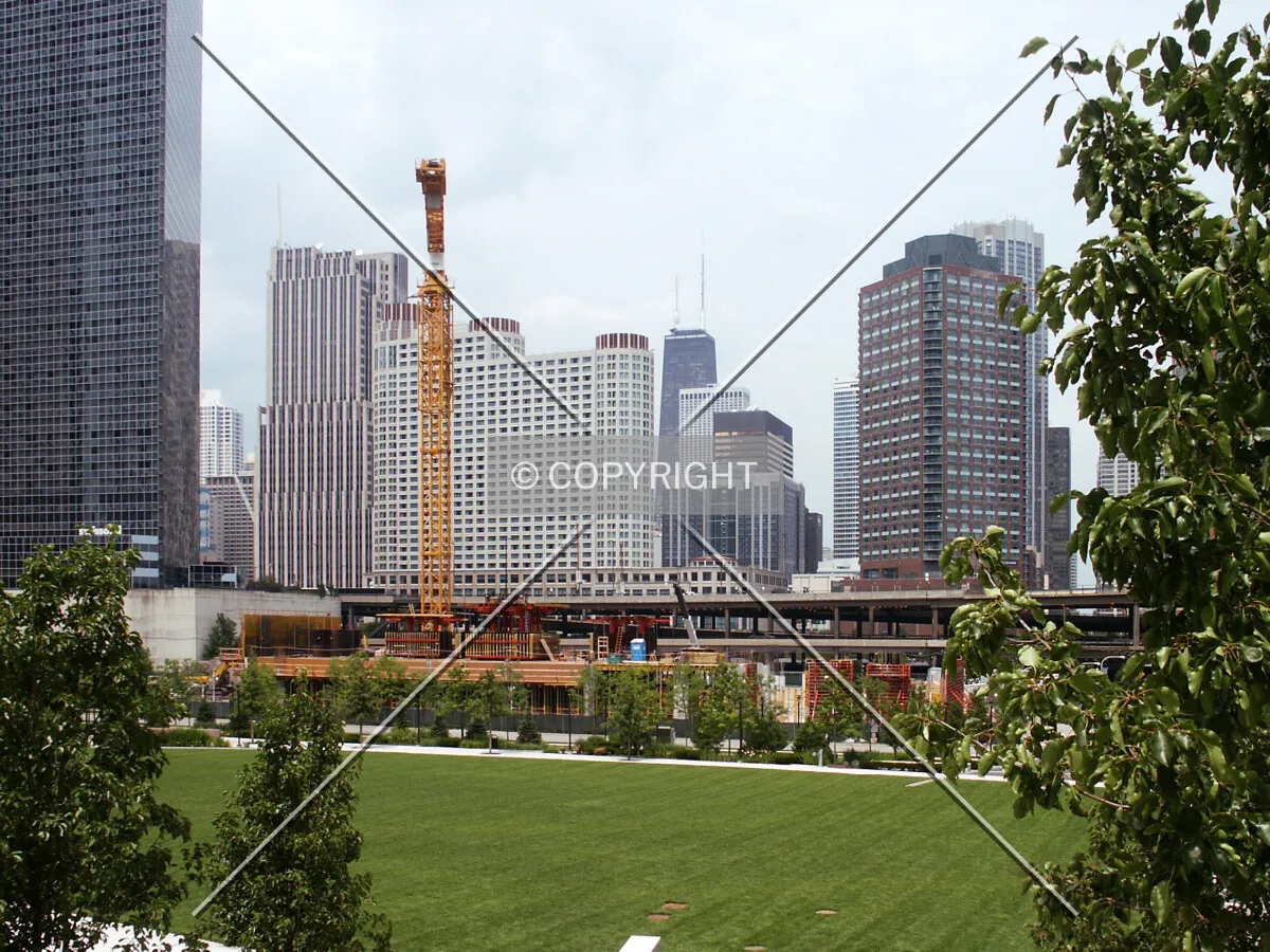 View from the south across Lakeshore East Park