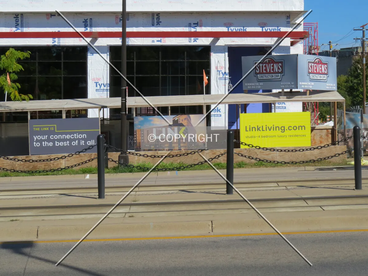 Project banners from across University Avenue SE