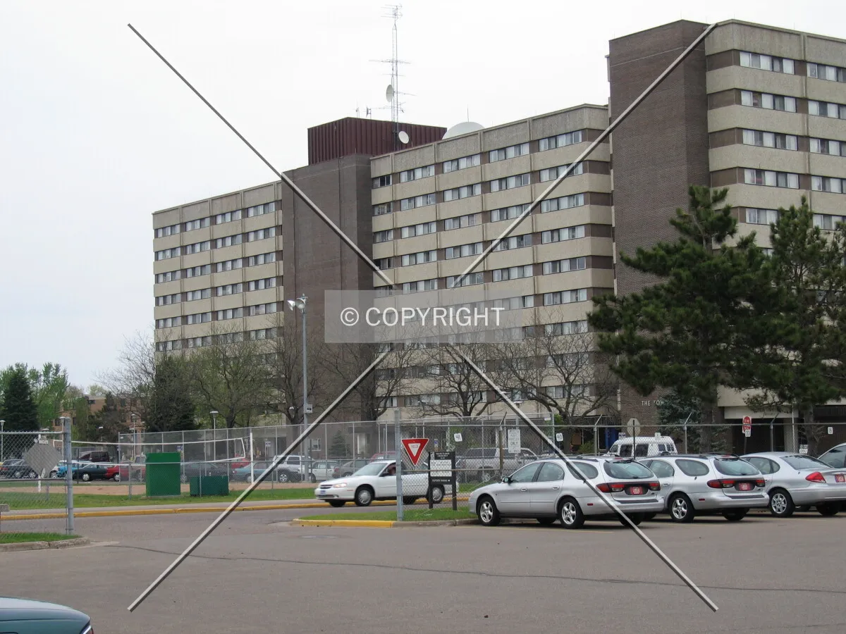 View from surrounding car park
