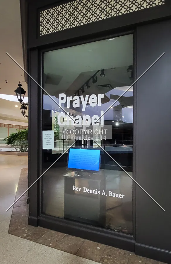 A Prayer Chapel in a former store on the second floor; October 26, 2023