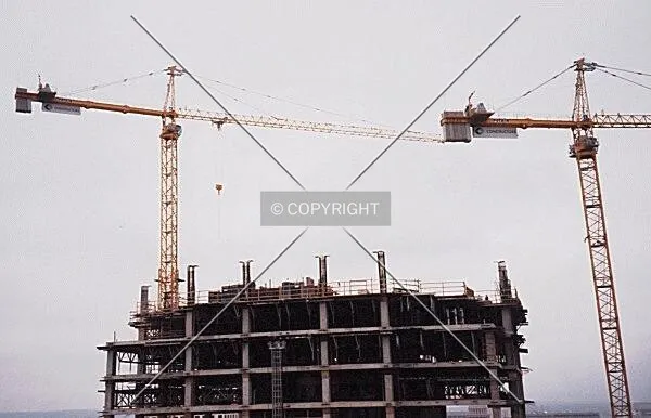 Cranes on Monday at 400 feet high, by Sunday cranes were raised to 500 feet