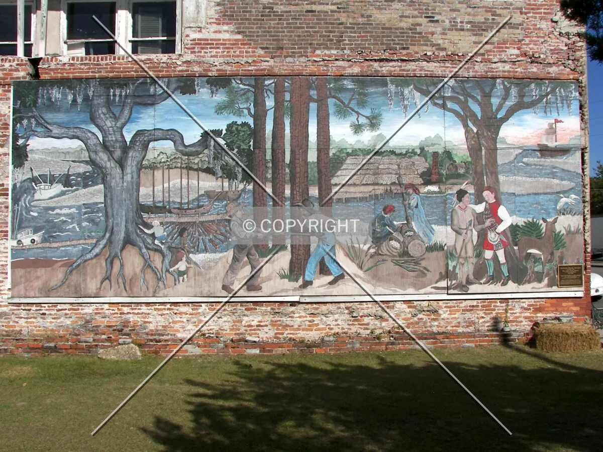 View of the mural