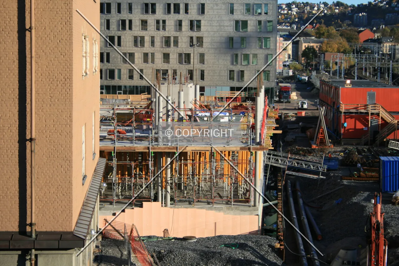Elevated view from the west