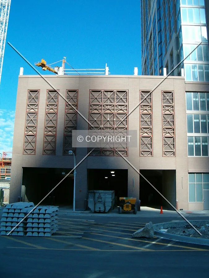 West side of the parking garage