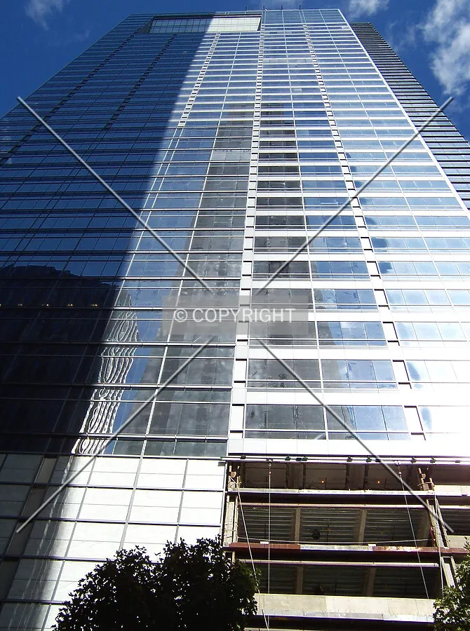 Looking up the west facade