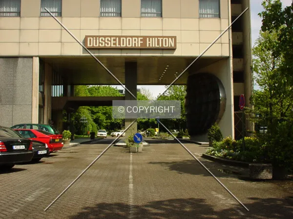 Entrance to the hotel is in the pathway