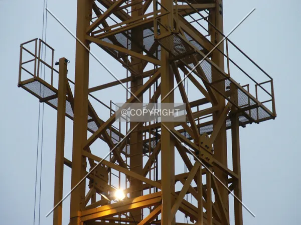 Section of the tower crane with a catwalk