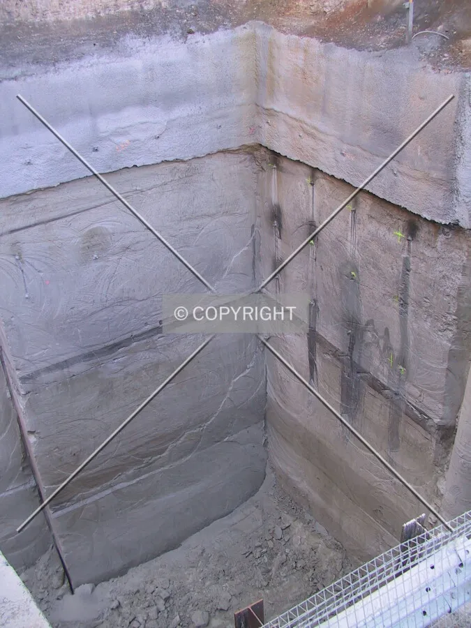 View of the excavation