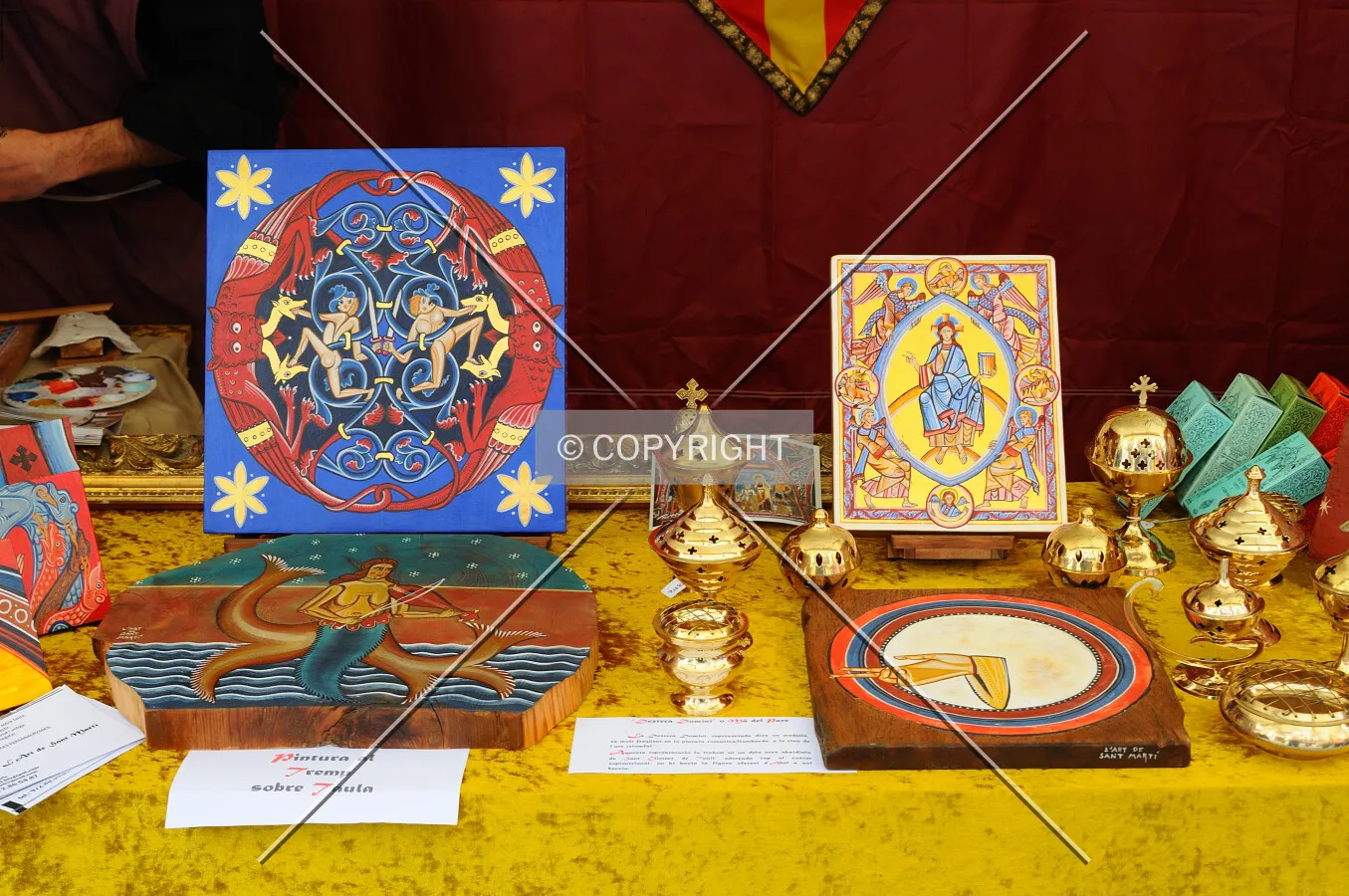 Religion signs from catalan churches