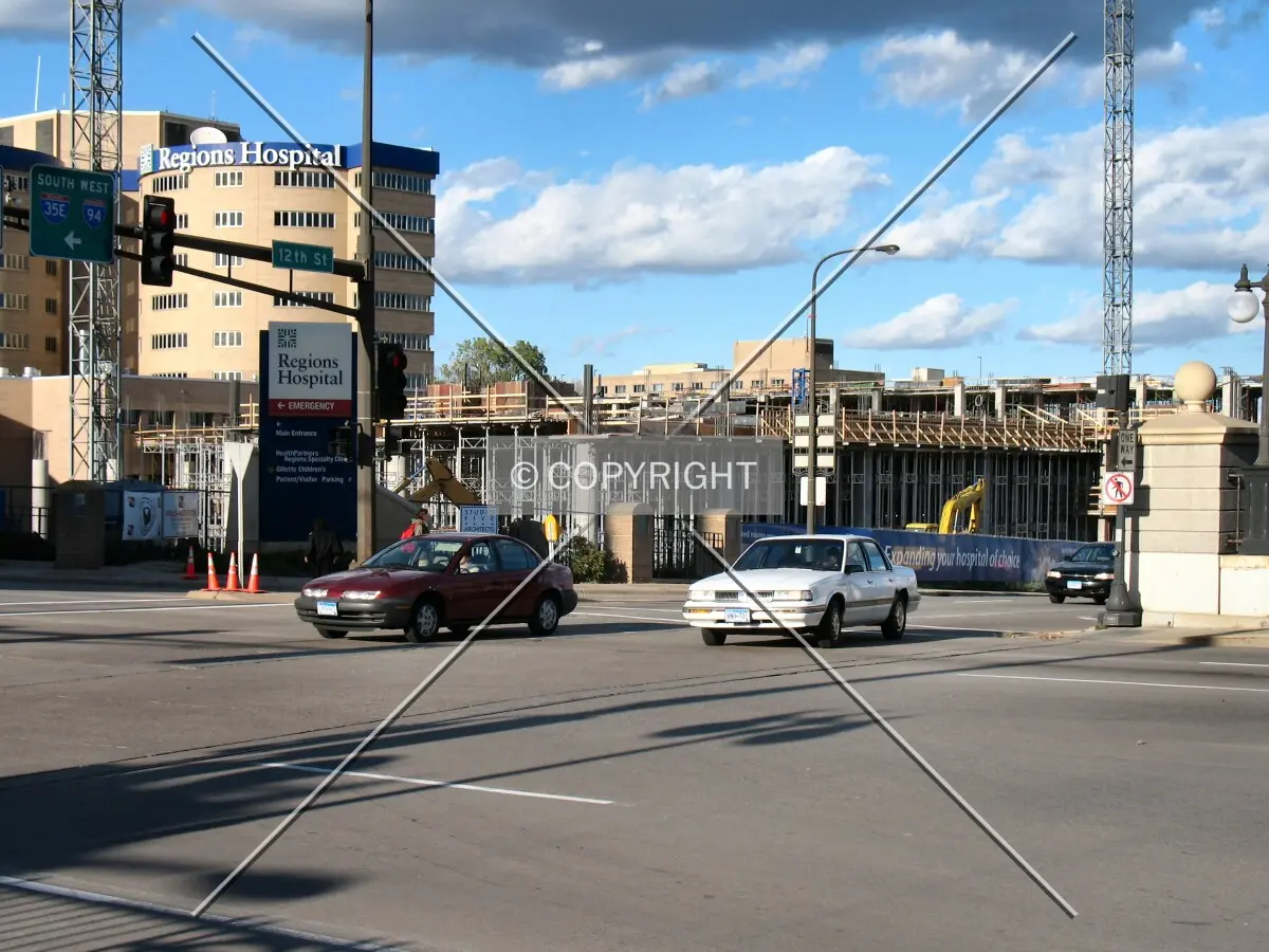 View to the north across Jackson/East 12th Streets