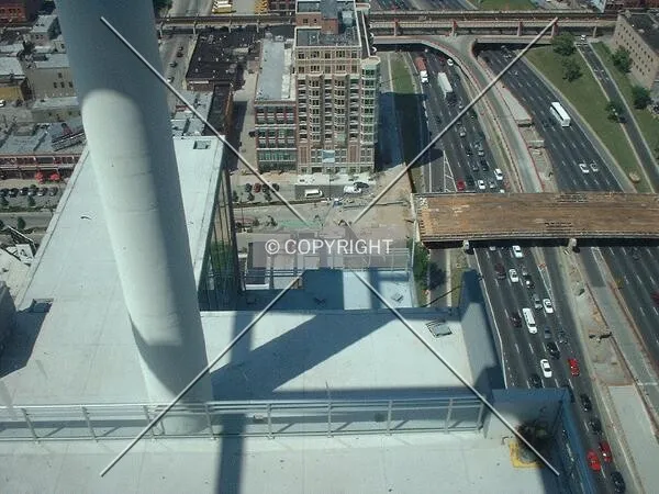 View to the ground from the 39th floor mechanical room