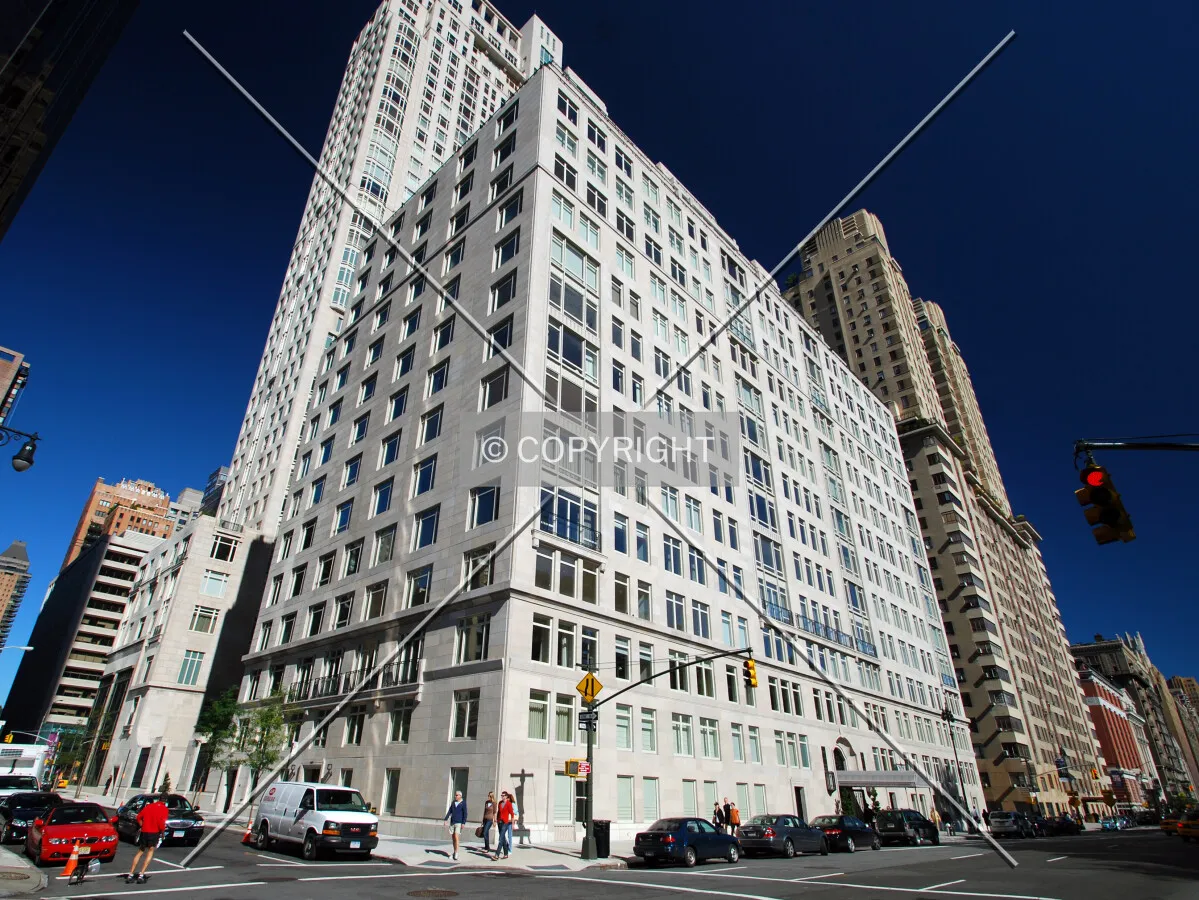 Viewed along Central Park West