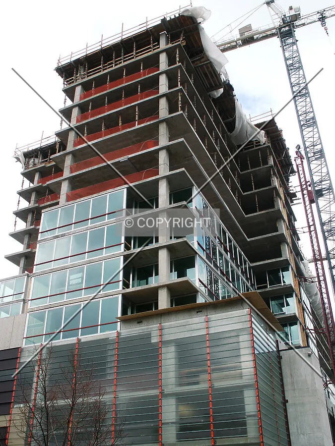 Looking up the southeast corner