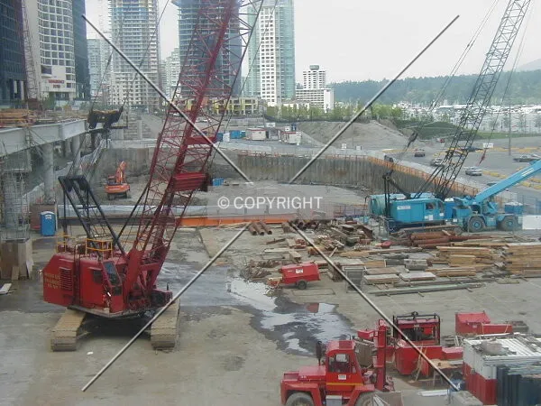 Construction site from Burrard Street looking west