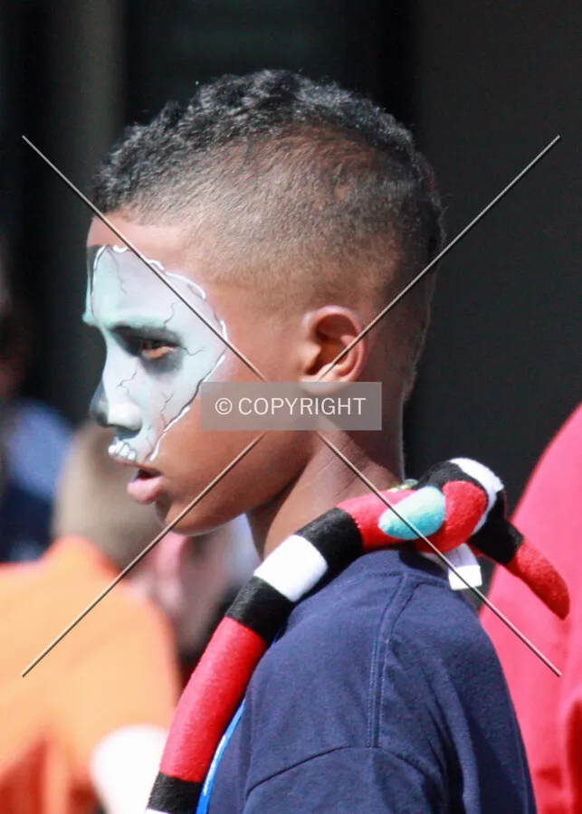 Boy with his face painted