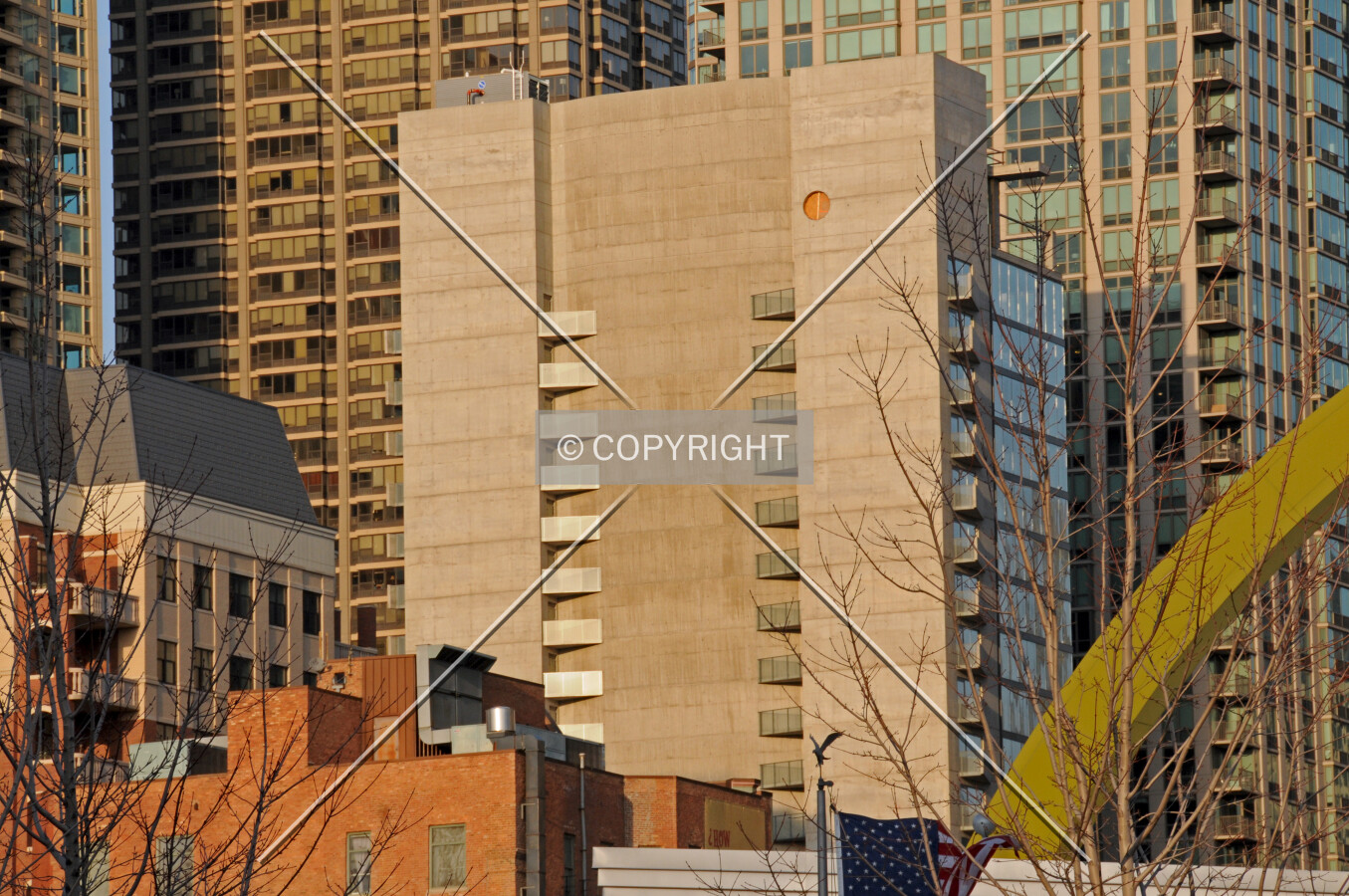 Rear shear wall viewed from the southwest