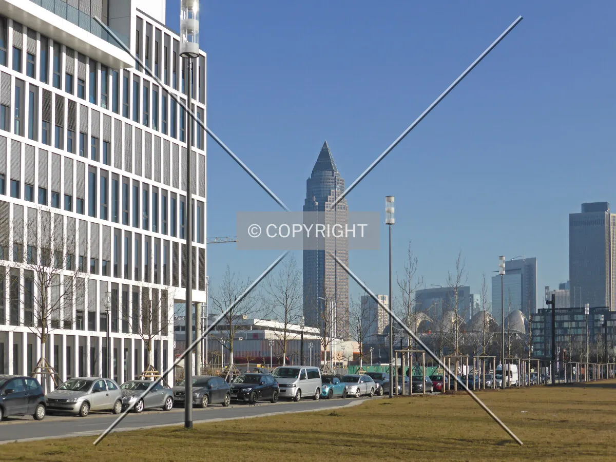 Europa-Allee (foreground) and MesseTurm in the background